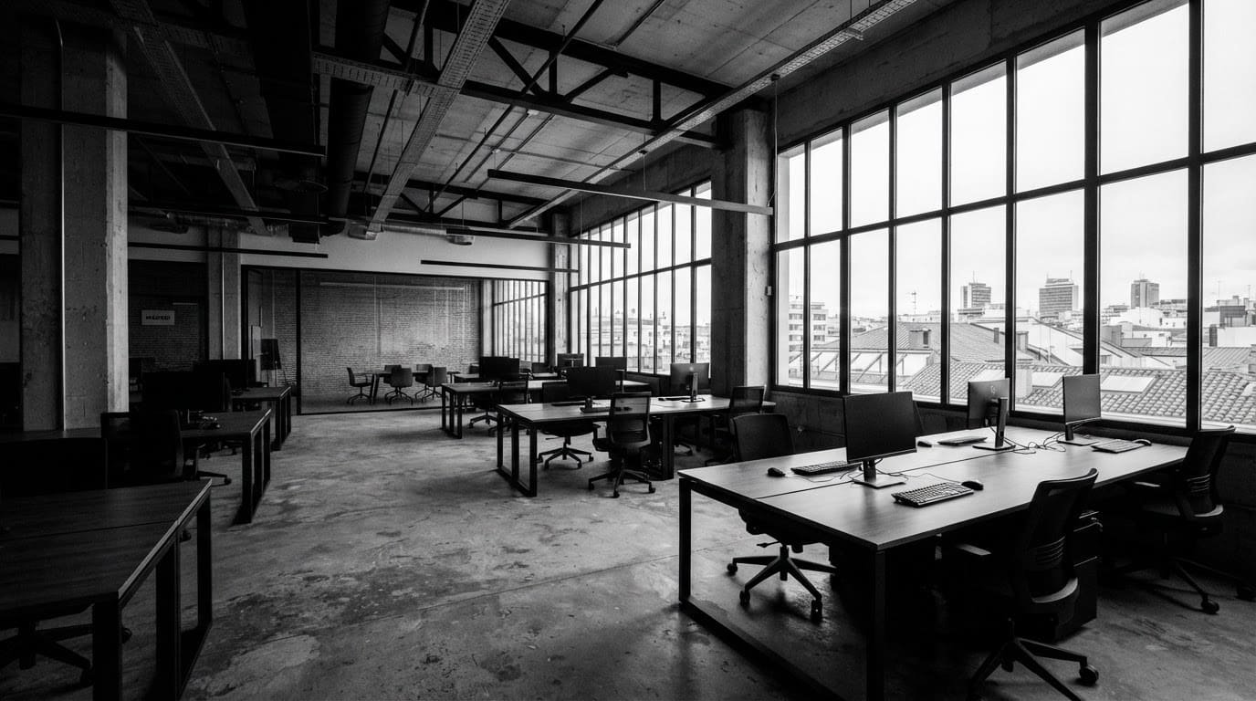 Interior de oficina moderna en Madrid